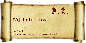 Máj Krisztina névjegykártya